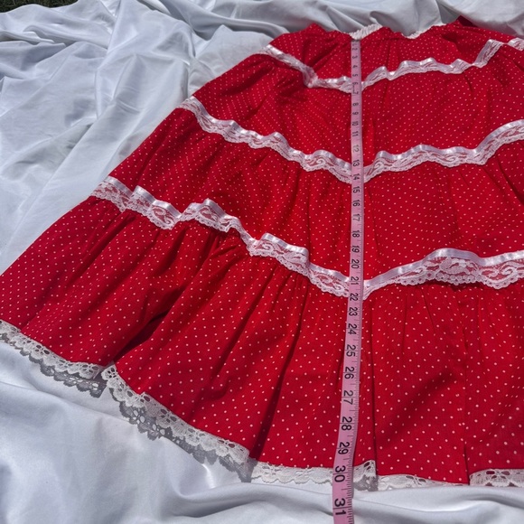 Vintage Pitchfork Brand Red Polka Dot Prairie Set – Lace Trim – L ❤️✨ - Picture 4 of 10